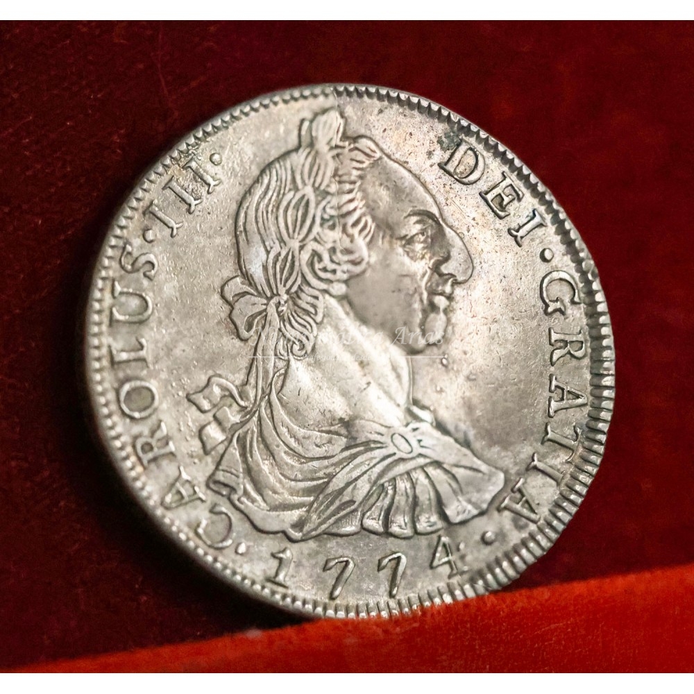 Carlos III. 8 reales. 1774. Potosí. Ensayador: JR. EBC-