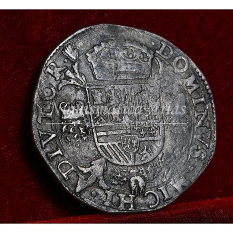 Felipe II. Escudo. Amberes. 1558. MBC+