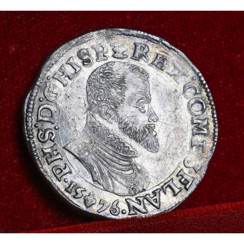 Felipe II. 1/5 ecu. 1576. Brujas. EBC+