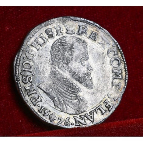 Felipe II. 1/5 ecu. 1576. Brujas. EBC+