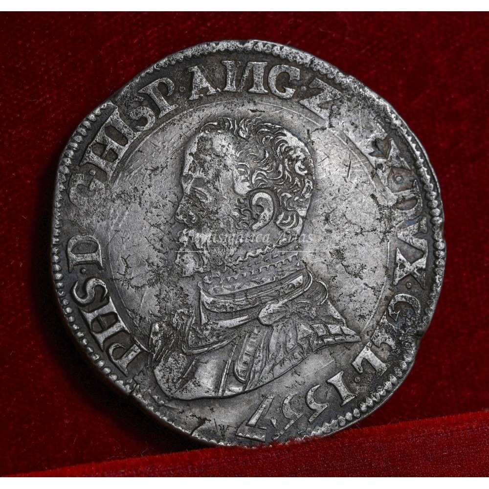 Felipe II. Ecu. 1557. Gueldres. EBC-