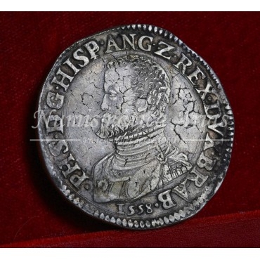 Felipe II. Ecu. 1558. Maastricht. EBC