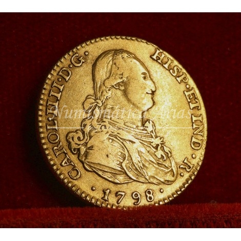 Carlos IV. 2 escudos. 1798. Madrid. Ensayador: MF. MBC+