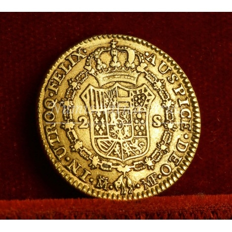 Carlos IV. 2 escudos. 1798. Madrid. Ensayador: MF. MBC+