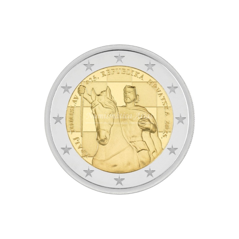 2€ 2025 Croacia - 1100 Años del Reino de Croacia y la Coronación del Rey Tomislav