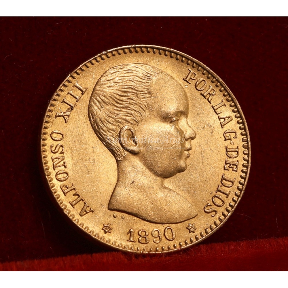 Alfonso XIII. 20 ptas. 1890*18/90. MP M. EBC+