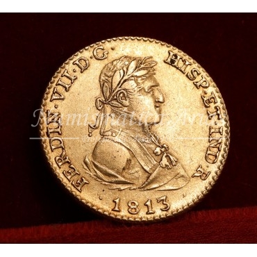 Fernando VII. 2 escudos. 1813. Madrid. Ensayador: IJ. EBC-