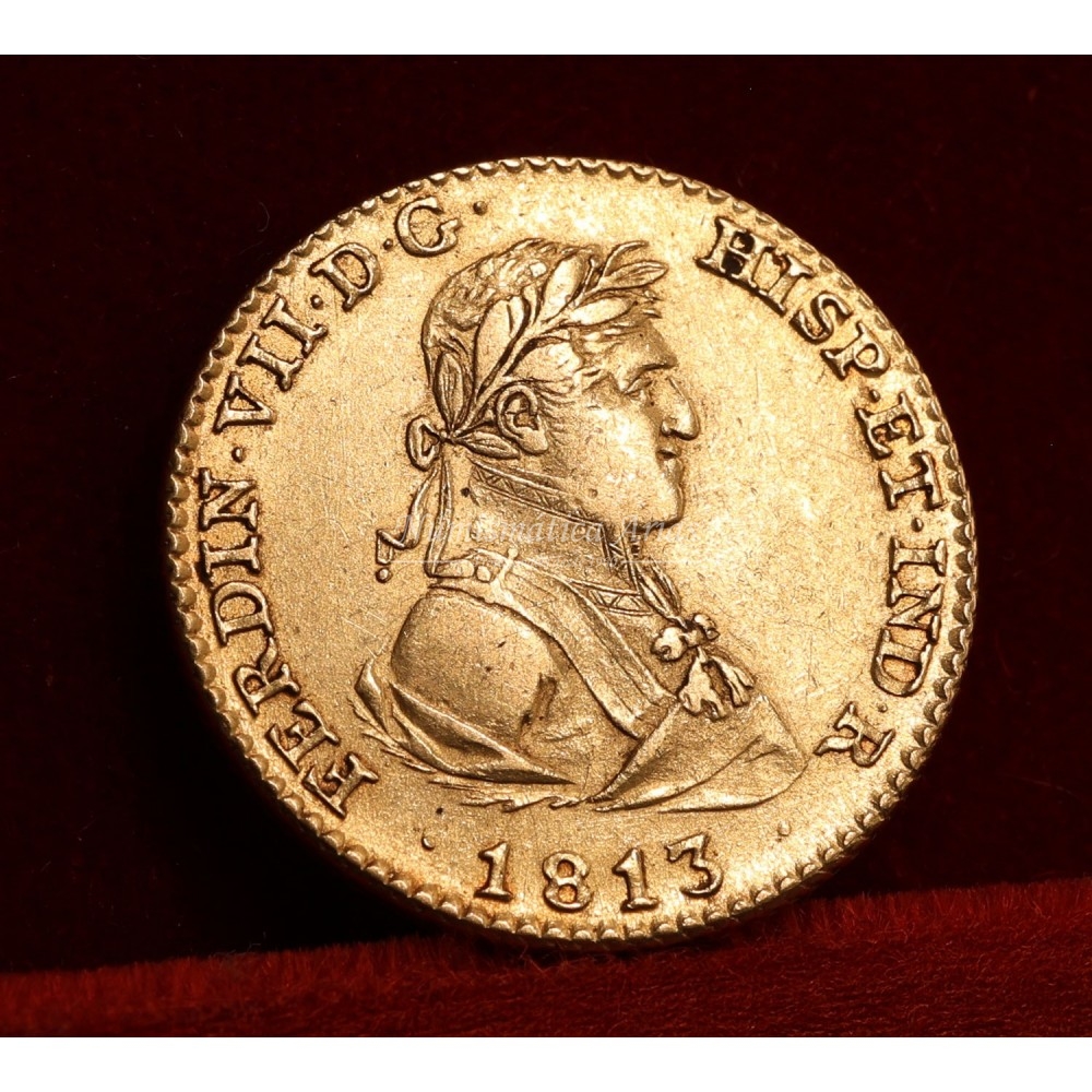Fernando VII. 2 escudos. 1813. Madrid. Ensayador: IJ. EBC-