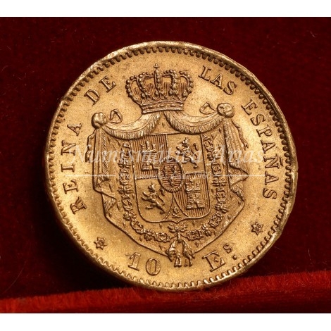 Isabel II. 10 escudos. 1868*18/68. Madrid. SC-