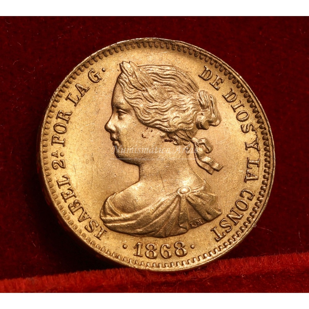 Isabel II. 10 escudos. 1868*18/68. Madrid. SC-