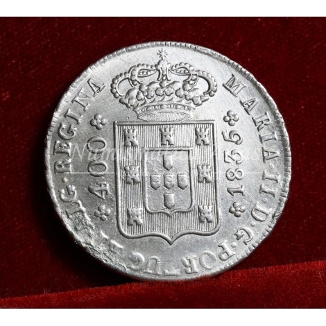 Portugal. María II. 400 reis. 1835. EBC
