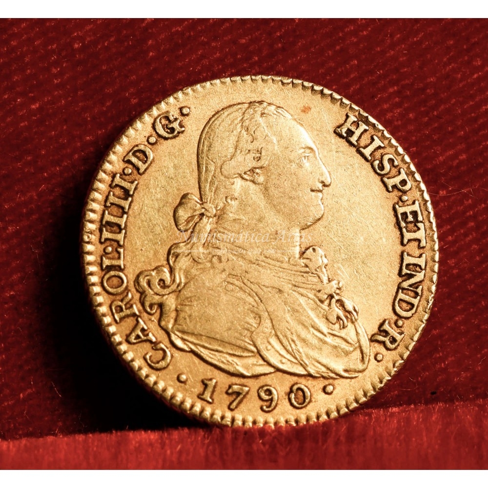 Carlos IV. 2 escudos. 1790. Madrid. Ensayador: MF. MBC