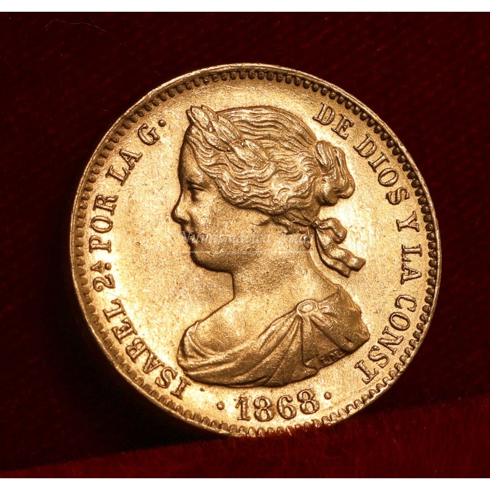 Isabel II. 10 escudos. 1868*18/68. Madrid. SC-