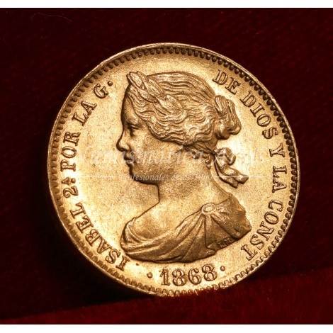 Isabel II. 10 escudos. 1868*18/68. Madrid. SC-