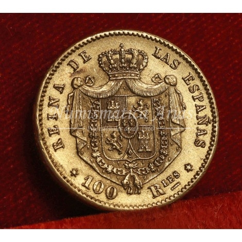 Isabel II. 100 reales. 1864. Madrid. EBC+