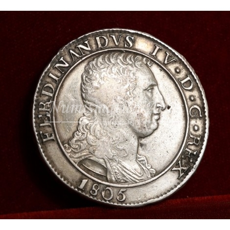 Fernando IV. Piastra de 120 granas. 1805. Nápoles. MBC+