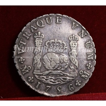 Fernando VI. 1756. 8 reales. México. Ensayador: MM. MBC+