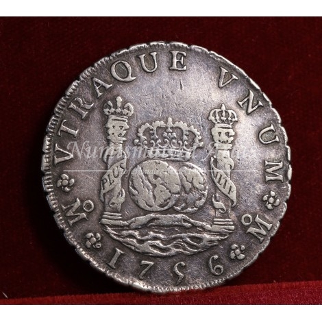 Fernando VI. 1756. 8 reales. México. Ensayador: MM. MBC+