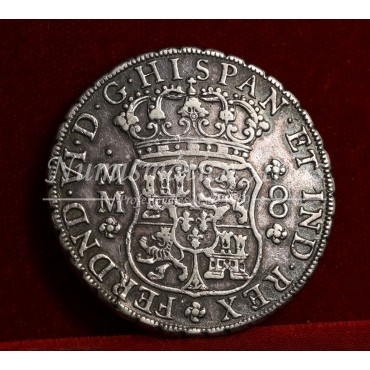 Fernando VI. 1756. 8 reales. México. Ensayador: MM. MBC+