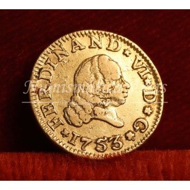 Fernando VI. 1/2 escudo. 1753. Sevilla. Ensayador: PJ. MBC+ (soldadura).