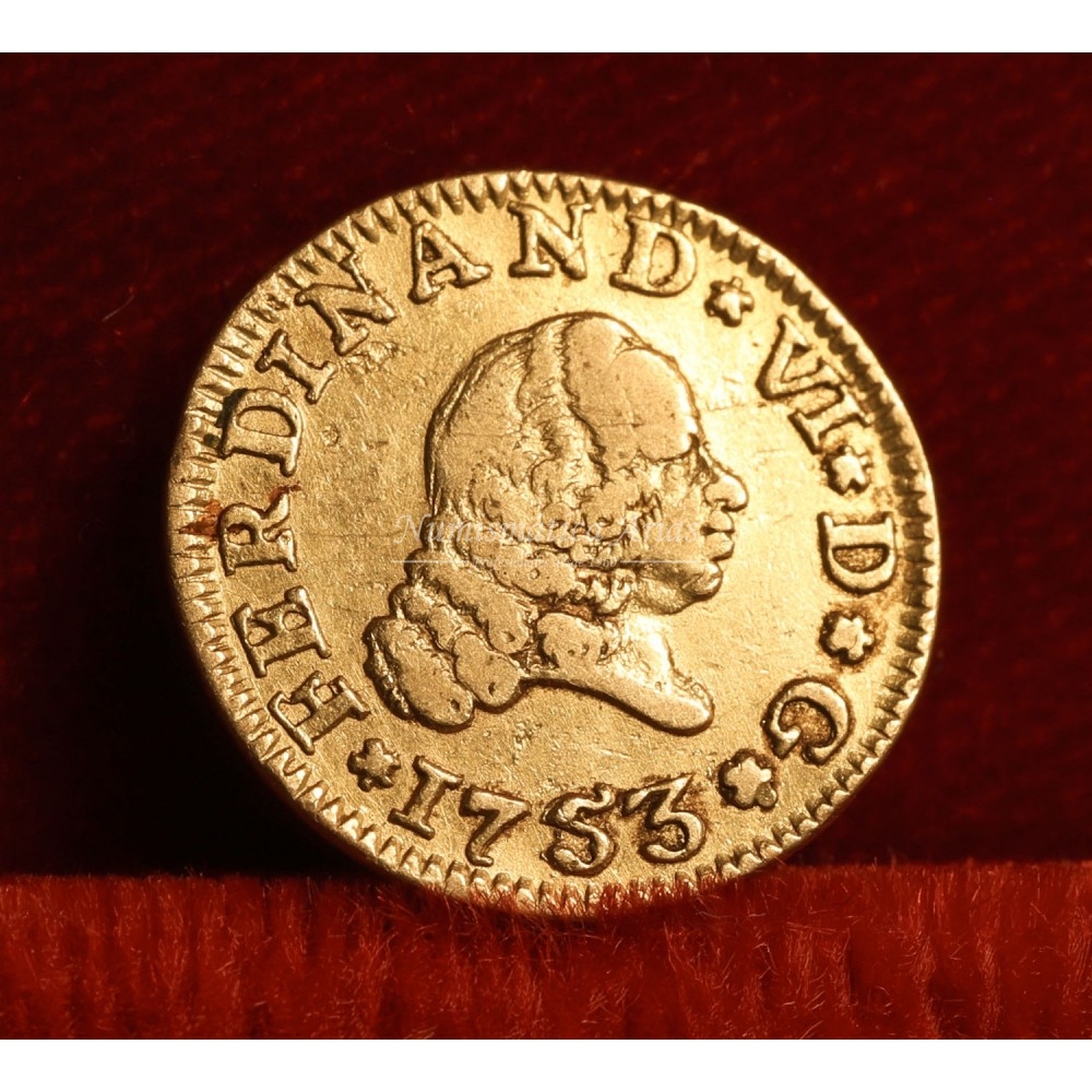 Fernando VI. 1/2 escudo. 1753. Sevilla. Ensayador: PJ. MBC+ (soldadura).