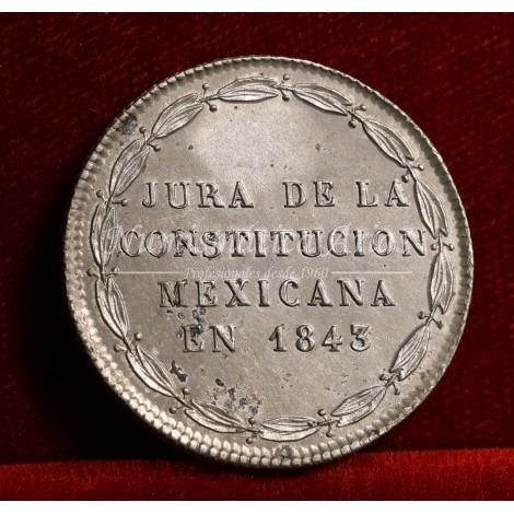México. 1843. Jura de la Constitución. Medalla. SC-.