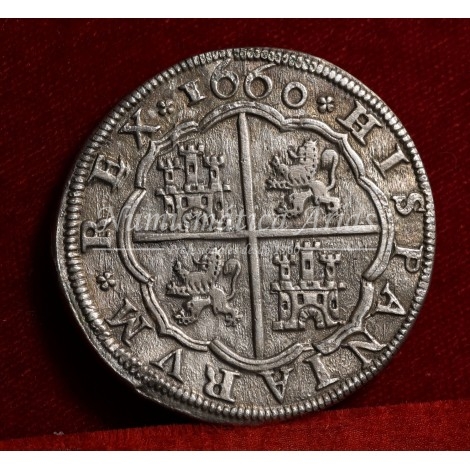 Felipe IV. 8 reales. 1660. Segovia. Ensayador: IBR (monograma). EBC