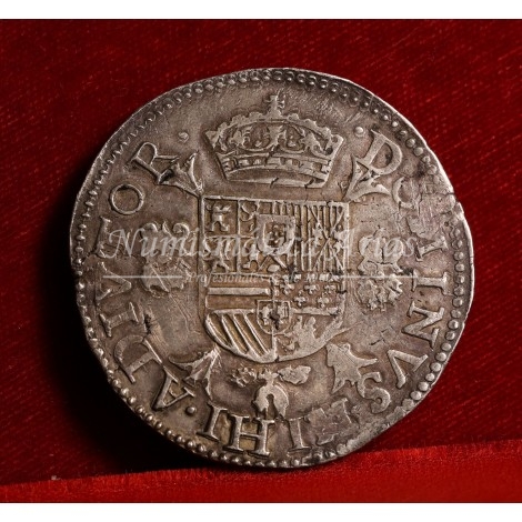 Felipe II. Escudo. Amberes. 1587. EBC-