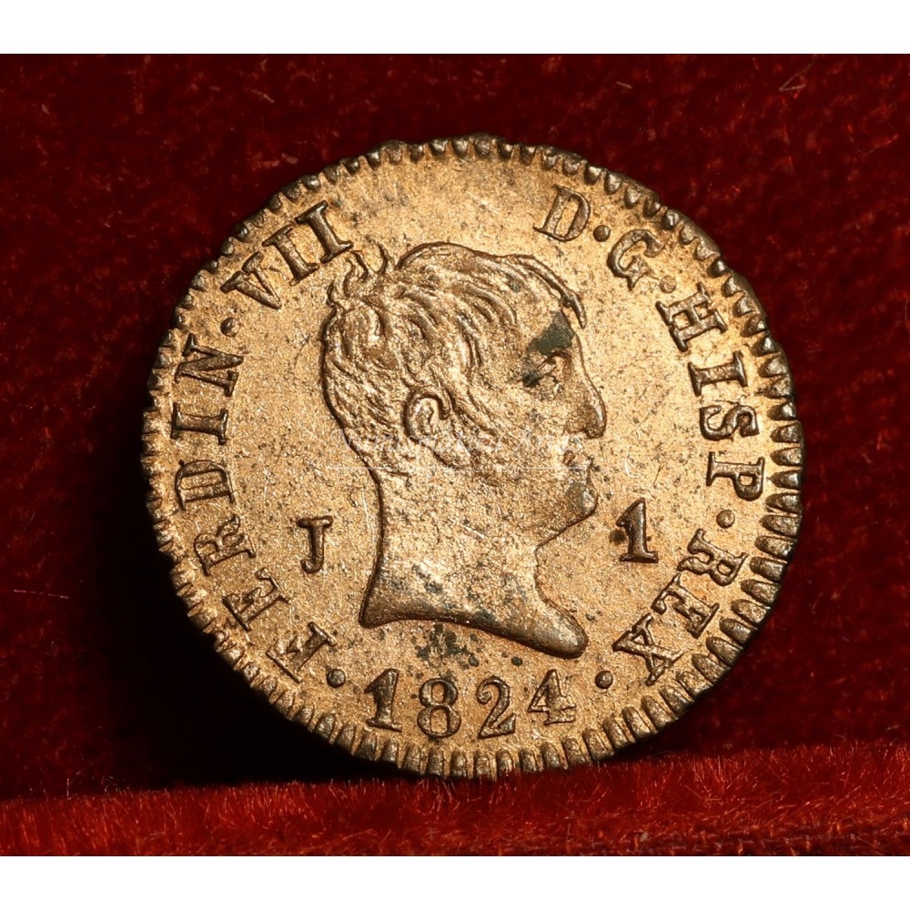 Fernando VII. 1 maravedí. 1824. Jubia. SC-