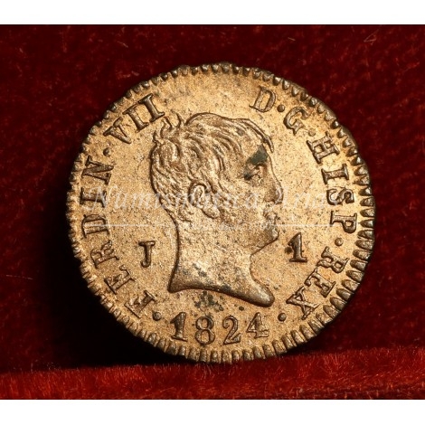 Fernando VII. 1 maravedí. 1824. Jubia. SC-