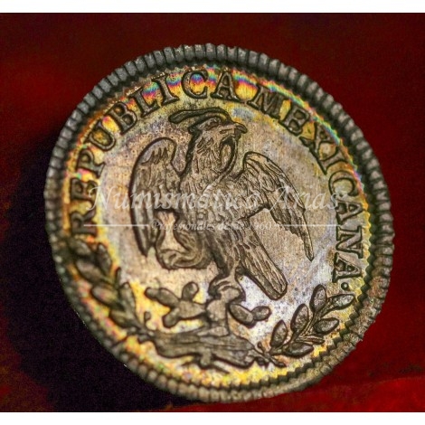 México. 1/2 real. 1845. Ensayador: MF. NGC MS63 (8538685-006).