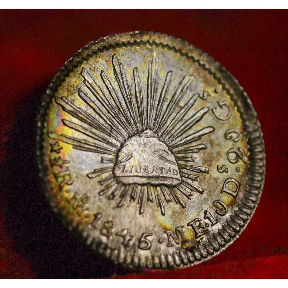 México. 1/2 real. 1845. Ensayador: MF. NGC MS63 (8538685-006).