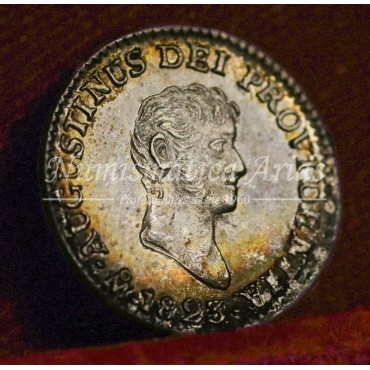 México. 1/2 real. 1823. Ensayador: JM. NGC MS63 (8538685-005).