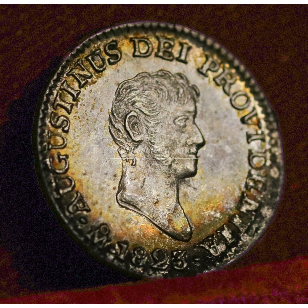 México. 1/2 real. 1823. Ensayador: JM. NGC MS63 (8538685-005).