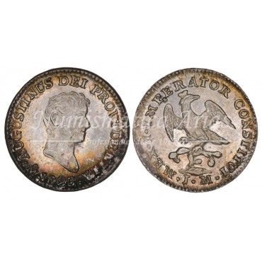 México. 1/2 real. 1823. Ensayador: JM. NGC MS63 (8538685-005).