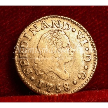 Fernando VI. 1/2 escudo. 1758. Madrid. Ensayador: JB. MBC.