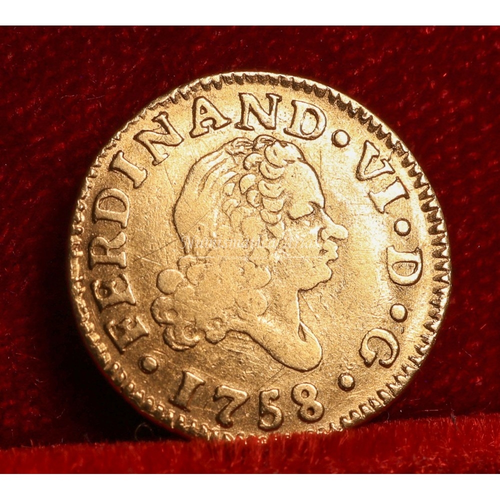 Fernando VI. 1/2 escudo. 1758. Madrid. Ensayador: JB. MBC.