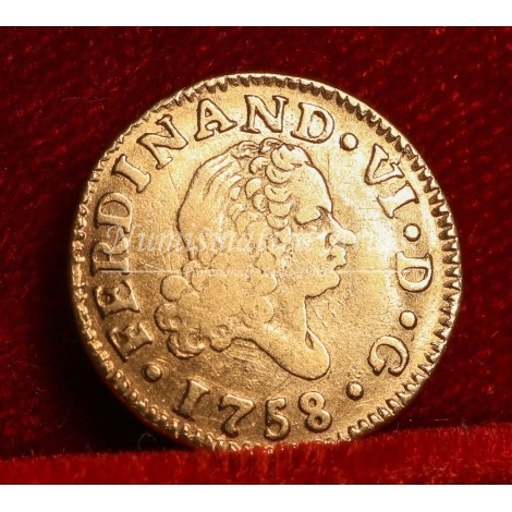 Fernando VI. 1/2 escudo. 1758. Madrid. Ensayador: JB. MBC.