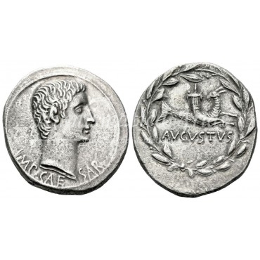 Augusto. Tetradracma (25 a.C.). Éfeso. RIC. 477. EBC