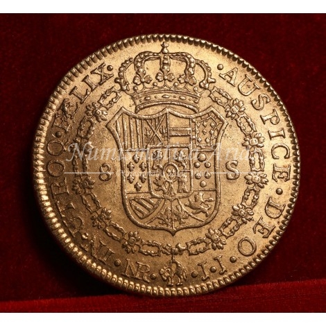 Carlos III. 8 escudos. 1786. Nuevo Reino. Ensayador: JJ. EBC+