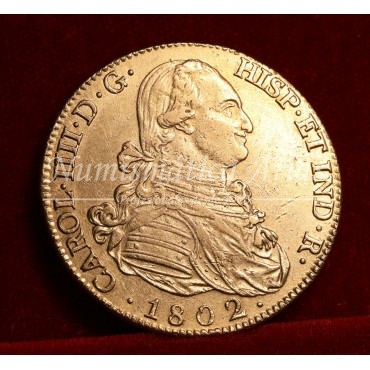 Carlos IV. 8 escudos. 1802. Madrid. Ensayador: FA. EBC