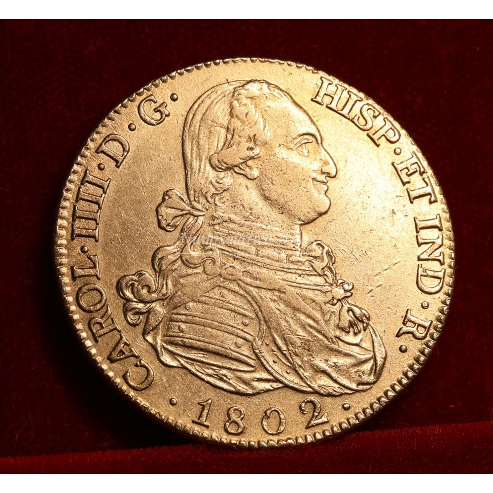 Carlos IV. 8 escudos. 1802. Madrid. Ensayador: FA. EBC
