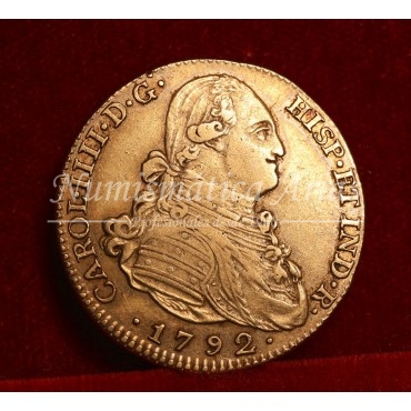 Carlos IV. 4 escudos. 1792. Madrid. Ensayador: MF. MBC