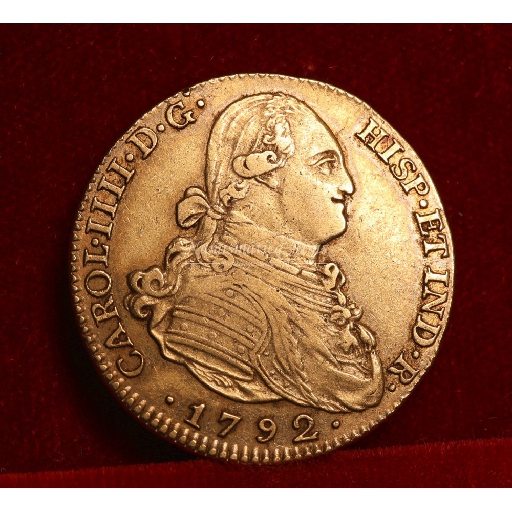 Carlos IV. 4 escudos. 1792. Madrid. Ensayador: MF. MBC