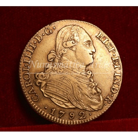 Carlos IV. 4 escudos. 1792. Madrid. Ensayador: MF. MBC