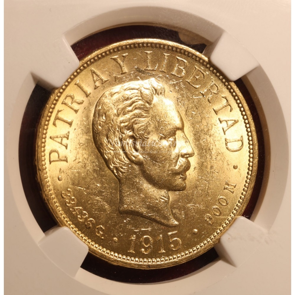 Cuba. 20 pesos. 1915. NGC MS61 (3701405-005)