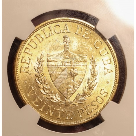 Cuba. 20 pesos. 1915. NGC MS61 (3701405-005)
