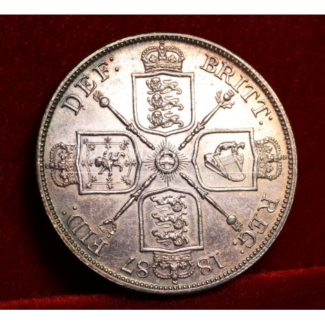 Inglaterra. Victoria. 2 florines. 1887. EBC+ (limpiada).