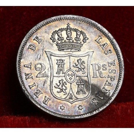 Isabel II. 2 reales. 1859. Madrid. EBC+