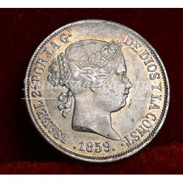 Isabel II. 2 reales. 1859. Madrid. EBC+
